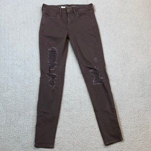 AEO Mocha Brown Super Stretch Jeggings Pants Size 4